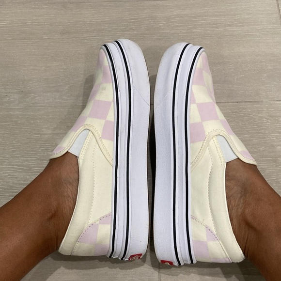 🌊Vans ComfyCush Pink/Ivory Large Checkered SlipOns Size 9.5 Women’s/8.0 Men’s🌊 - Picture 7 of 12
